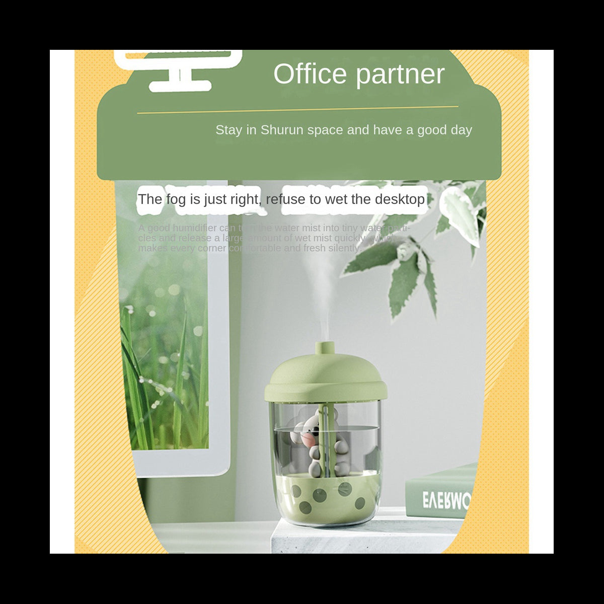 450Ml Portable Koala Milk Tea Cup Air Purification humidifier