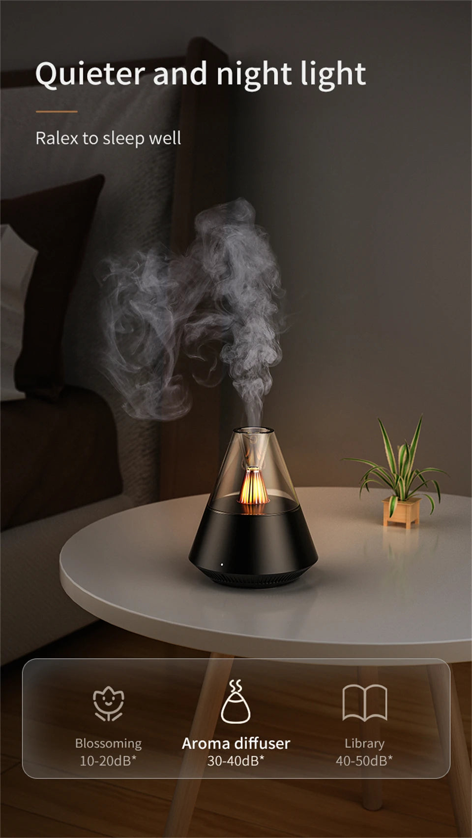 Aroma Diffuser Air Humidifier with Remote Control & Warm Night Light