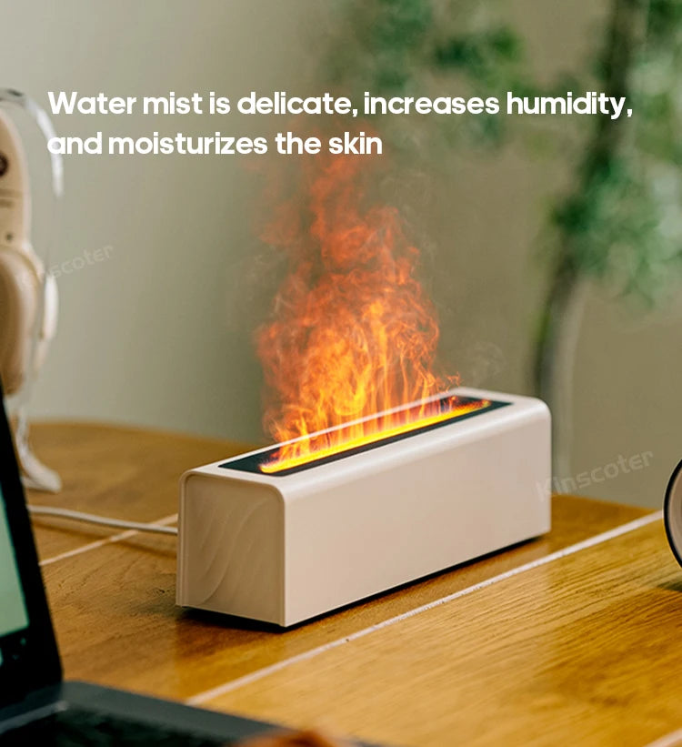 KINSCOTER Essential Oil Aroma Diffuser Flame Air Humidifier