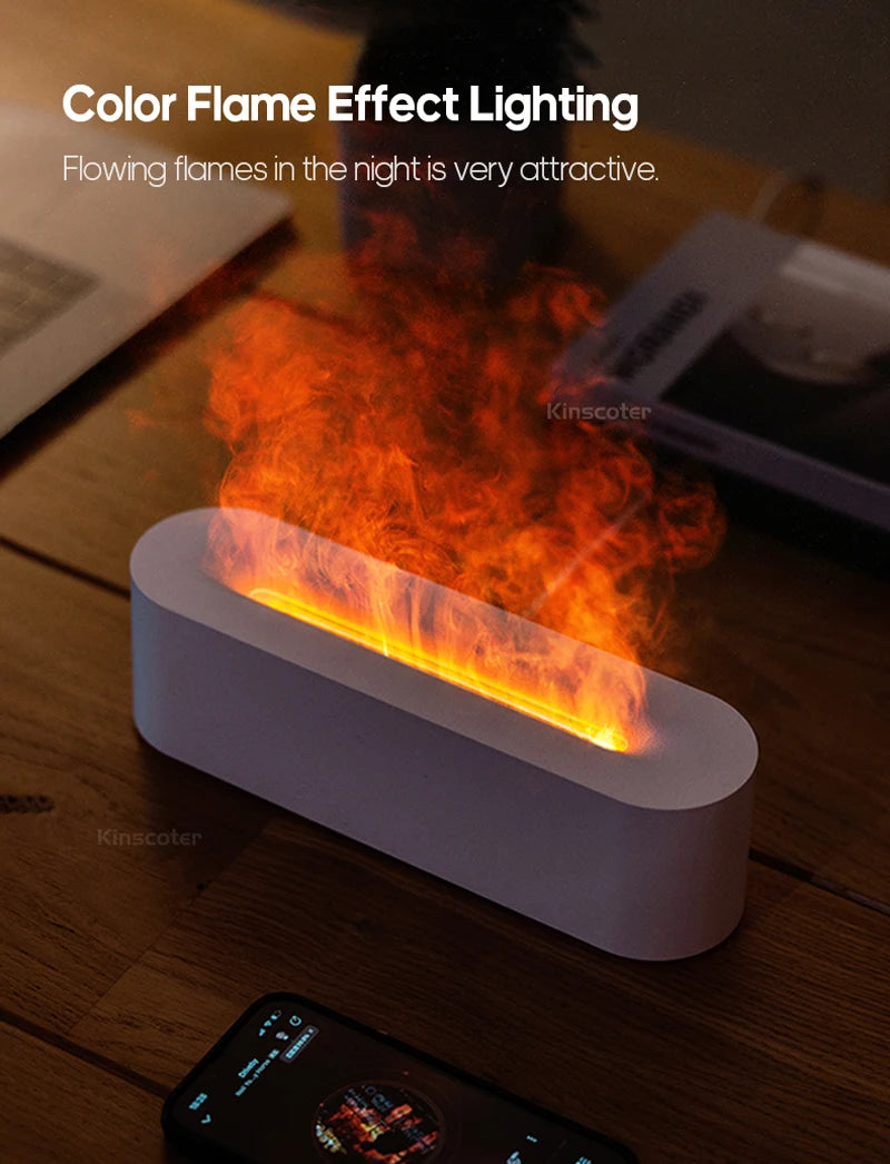 KINSCOTER Essential Oil Aroma Diffuser Flame Air Humidifier
