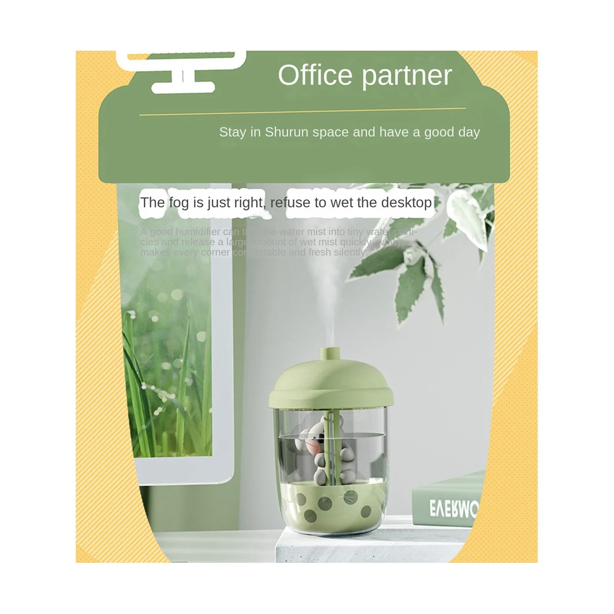 450Ml Portable Koala Milk Tea Cup Air Purification humidifier