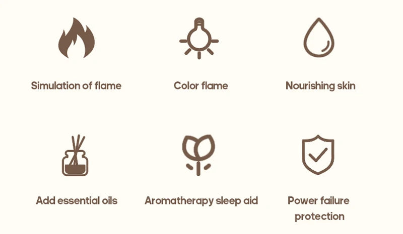 KINSCOTER Essential Oil Aroma Diffuser Flame Air Humidifier