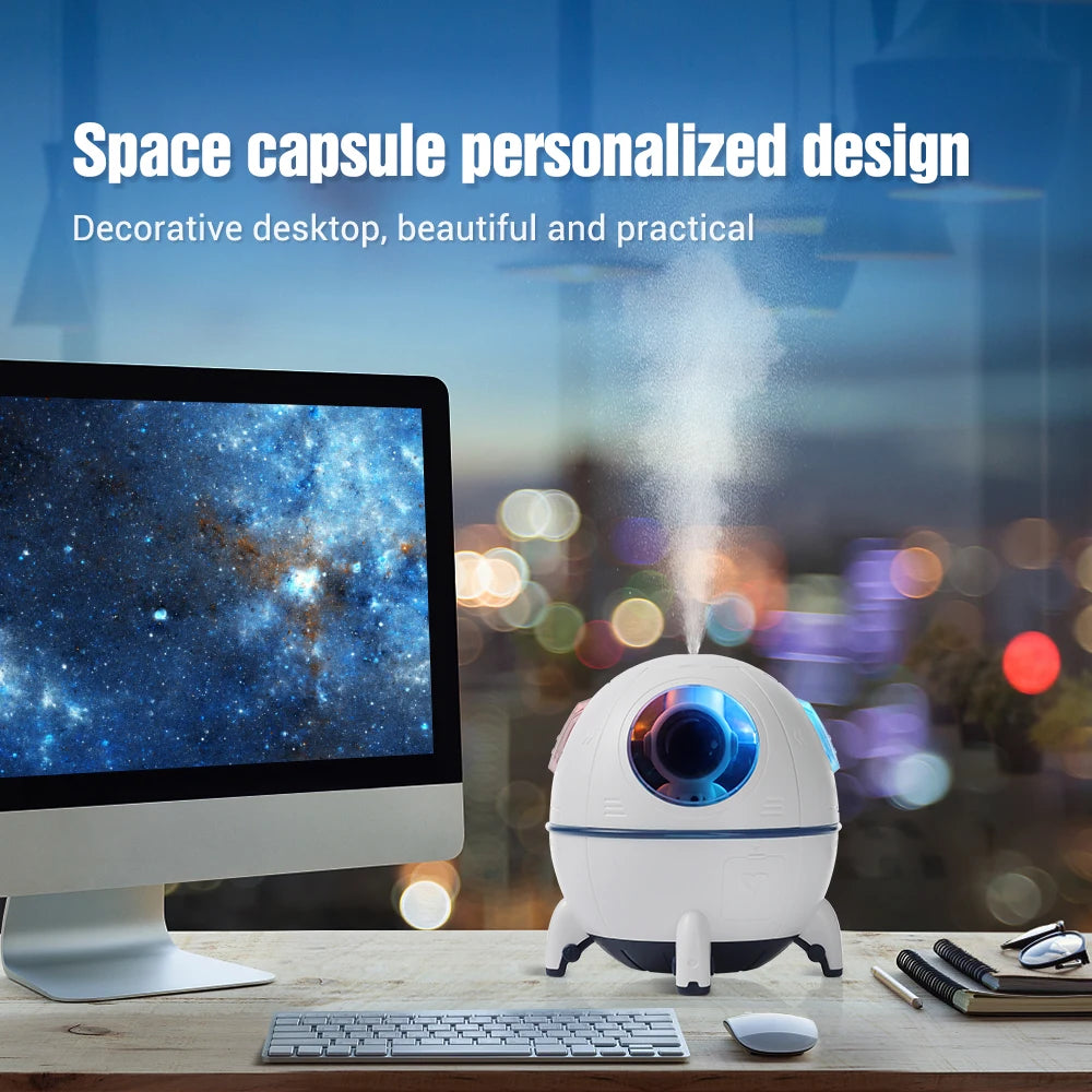 Desktop Space Capsule Air Humidifier Ultrasonic Cool Mist Aromatherapy