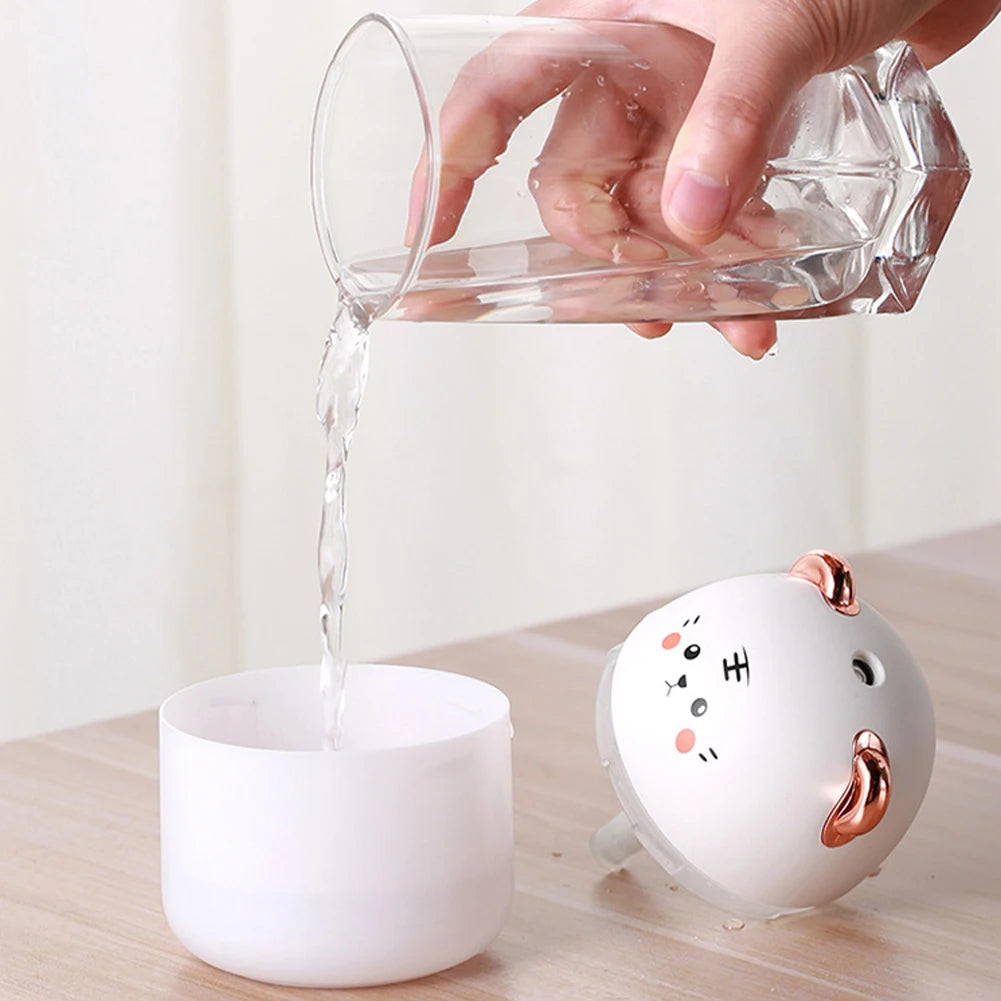 Desktop Humidifier With Colorful Ambient Light 250ml Capacity Aroma Diffuser