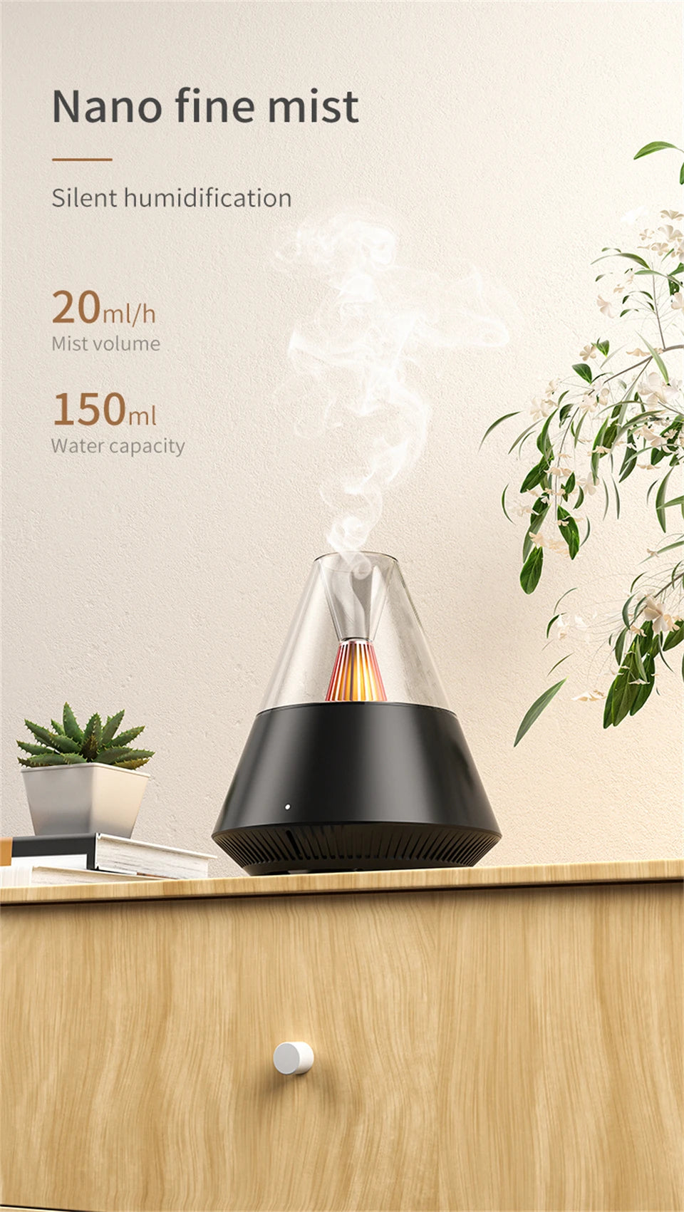 Aroma Diffuser Air Humidifier with Remote Control & Warm Night Light