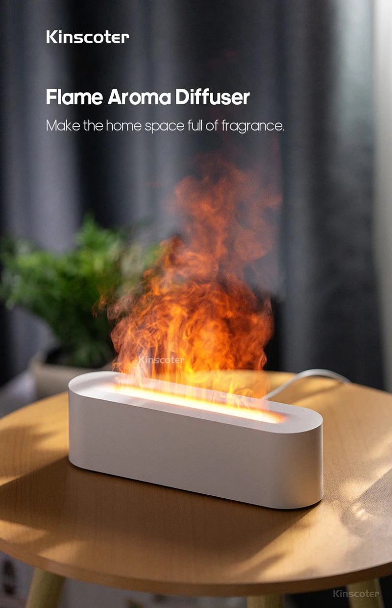 KINSCOTER Essential Oil Aroma Diffuser Flame Air Humidifier