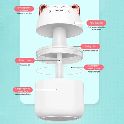 Desktop Humidifier With Colorful Ambient Light 250ml Capacity Aroma Diffuser