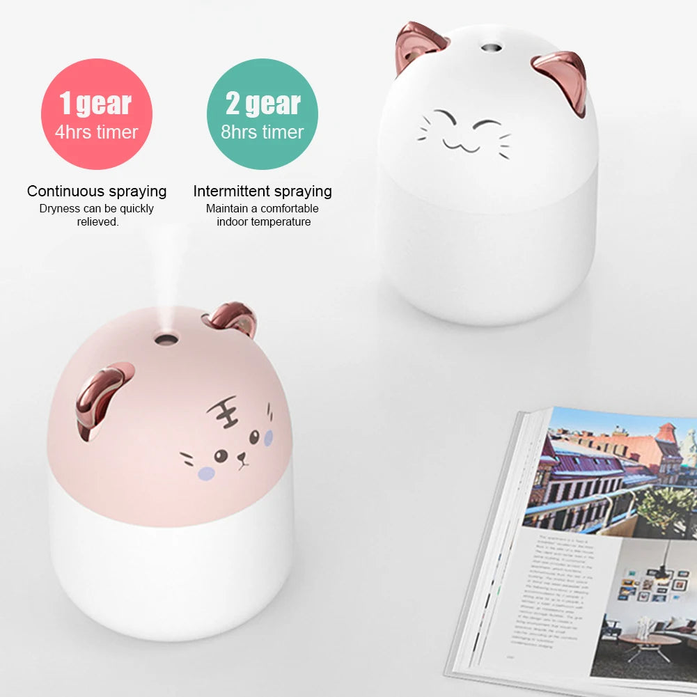 Desktop Humidifier With Colorful Ambient Light 250ml Capacity Aroma Diffuser