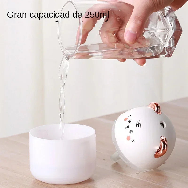 Desktop Humidifier With Colorful Ambient Light 250ml Capacity Aroma Diffuser