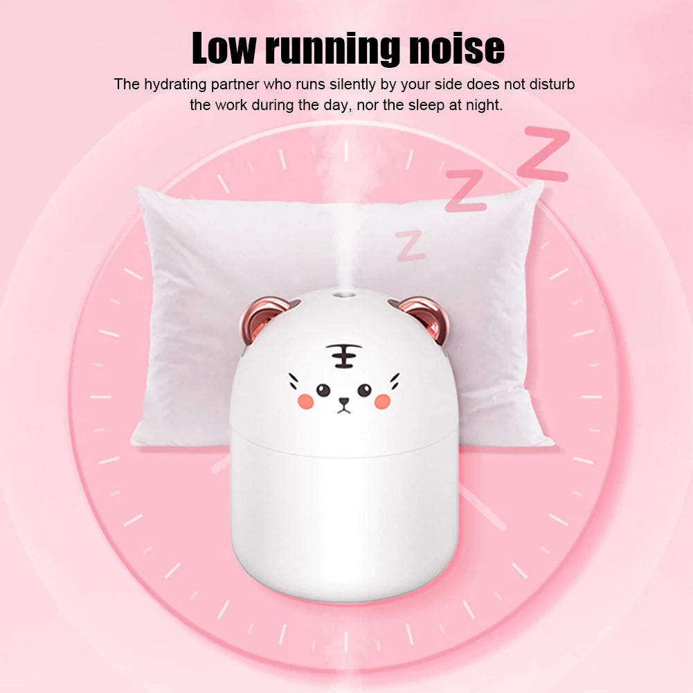 Desktop Humidifier With Colorful Ambient Light 250ml Capacity Aroma Diffuser