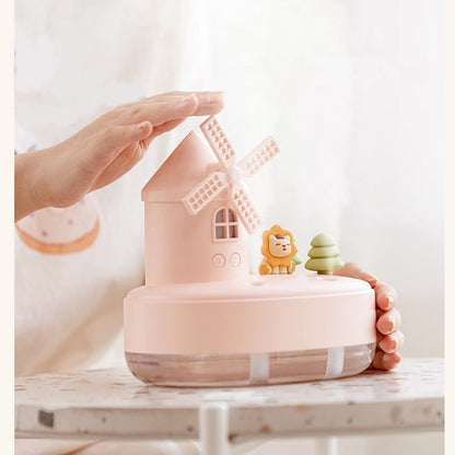 Windmill Humidifier Mini Desktop Cute Pet Humidifier Cool Mist Humidifier With Music Box And Night Light